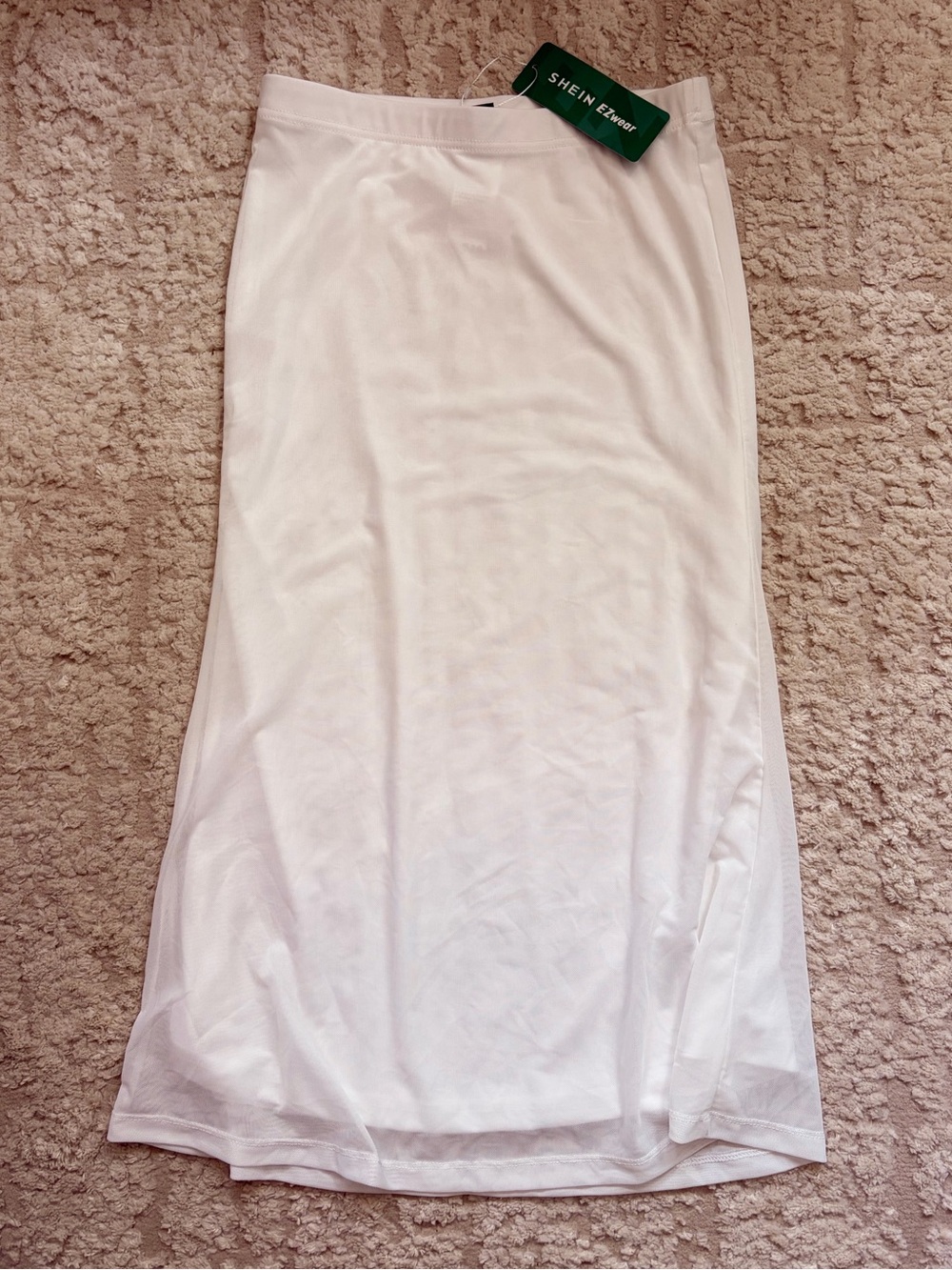 SHEIN White Maxi Skirt - Sleek Straight Silhouette Sheer w Liner